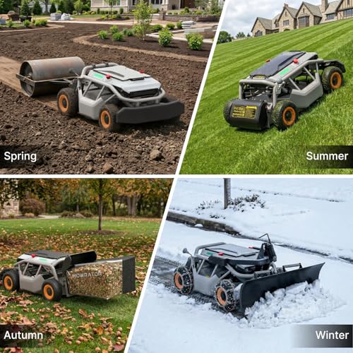 Mowrator S1 4WD 12Ah Remote Control Lawn Mower, All-Season Yard Care, 75% (37°) Slope Climbing, with Leaf Shredding Vacuum, 21" Width, 1.5–4.3" Cutting Height, Up to 0.75 Acres