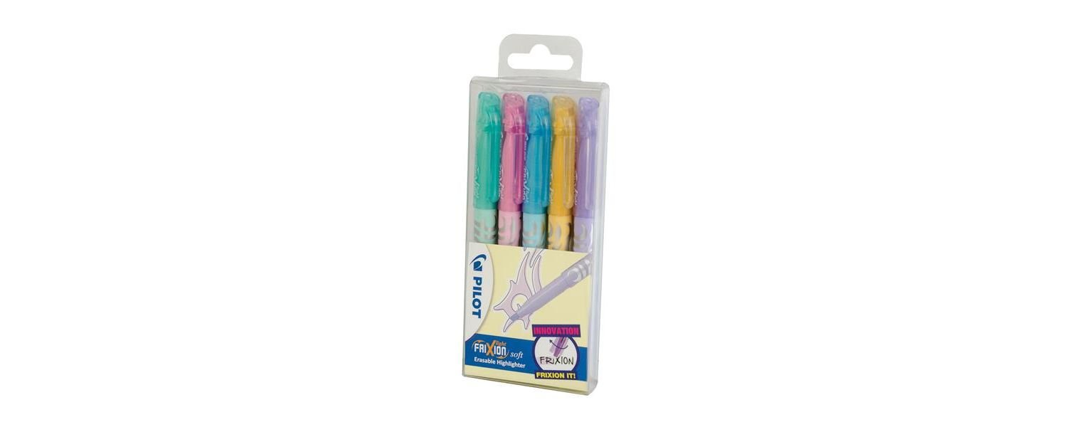 Pilot Frixion Light Soft Erasable Highlighter - Assorted, Pack of 5