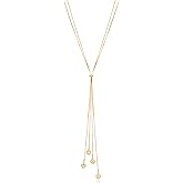 NEPULOY Gold Lariat Long Necklaces for Women - Dainty Heart Pendant Y-Shape Bolo Tie Necklaces, Statement Jewelry | Trendy Body Chain Jewelry for Women Gifts