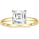 EAMTI 2.5CT Asscher Cut Engagement Rings for Women Cubic Zirconia CZ 925 Sterling Silver Wedding Rings for Her Solitaire Promise Wedding Bands Size 3-11