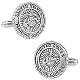 Cuff-Daddy Silver USA Military Marine Corp Cufflinks