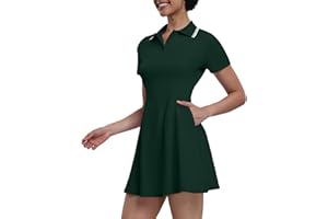 GGOV Womens Tennis Dresses Golf Dress Short Sleeve with Shorts Workout Athletic Dress
