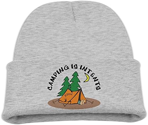 XIAOHU Camping Is Intents Kid Beanie Cap Ash