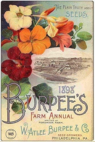 Jacksoney Tin Sign New Aluminum Metal 1898 Burpee’s and Company Sign Retro 11.8 x 7.8 Inch