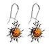 Amber Sterling Silver Romantic Sun Small Earrings