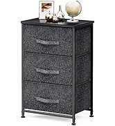 Pipishell 3 Drawer Fabric Dresser Storage Tower, Dresser Chest with Wood Top, Organizer Unit for ...