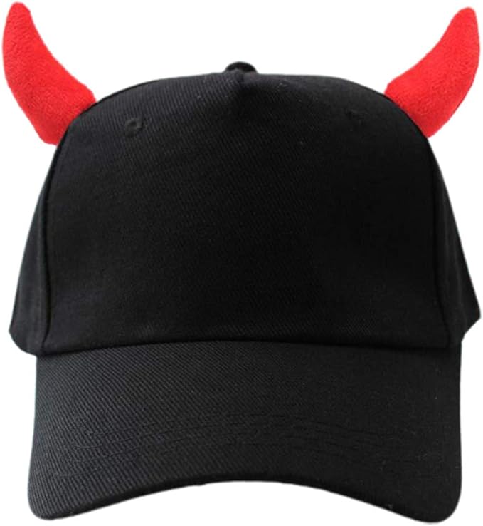 GHBOTTOM Baseball Cap, Women Men Novelty Funny Devil Ox Horn Baseball