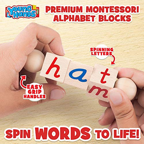 image for Creative Kids Wooden Reading Blocks | [5] Sets of Fun, Educational Spi