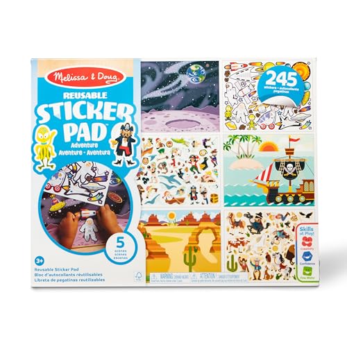 Melissa & Doug Reusable Sticker Pads Set: Adventure - 245+ Stickers