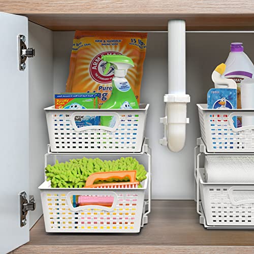 Simple Houseware 2 Tier Bathroom Organizer Tray PullOut Sliding Drawer