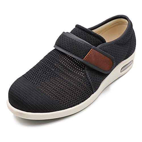 Secret Slippers Men’s Air Cushion Breathable Adjustable Walking Shoes Comfy Elderly Outdoor Sneakers for Diabetic Orthopedic Edema