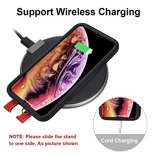 TOOVREN Case for iPhone Xs Max, Lanyard iPhone Xs Max Wallet Cases with Card Holder Slot, Neck Strap Finger Phone Loop Foldable Kickstand Purse Cover for Women Men - Red