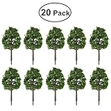 WINOMO 20pcs Model Trees Miniature Landscape Scenery Train Railways Trees Scale 1:100 Dark Green