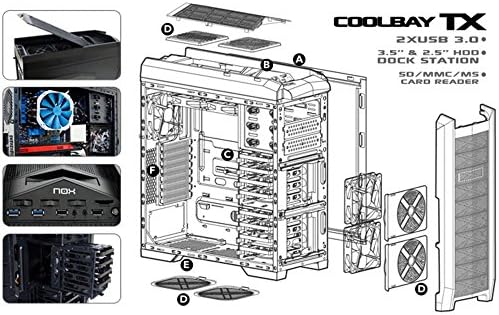 Nox Coolbay TX - NXCBAYTX - Caja PC, ATX, 3.0, Color Negro: Nox: Amazon.es: Informática