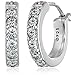 Amazon Collection Platinum or Gold-Plated Sterling Silver Infinite Elements Zirconia Hoop Earrings