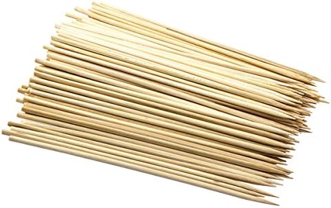 Prexware 4” Bamboo Cocktail Picks - Natural Bamboo Skewers 2.5mm Thick