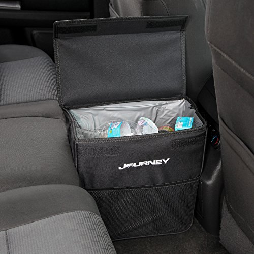 Car Garbage Can with Lid Large Black Leakproof Weighted Car Trash