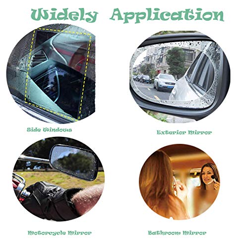 6PCS 3 Sizes Car Mirror Nano Film for Rear-View Mirror & Side Window, Anti-Fog Anti-Glare Anti-Scratch Anti-Mist Anti-rainwater HD Mirror Window Film Clear Protective Sticker for Safe Driving