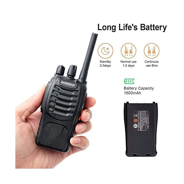 Nineaccy Walkie Talkies Rechargeable Walkie Talkie Long Range 2 way radio Set Walky Talky with Earpieces Handheld Transceiver with LED Light for Adults- (2 Pcs)