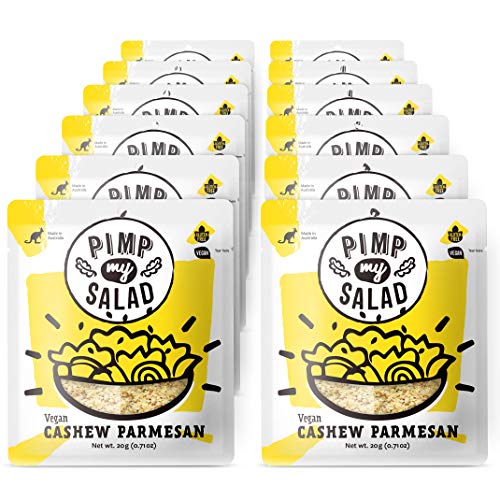 PIMP MY SALAD Vegan Cashew Parmesan Cheese Substitute | Keto, Gluten Free, Paleo, Dairy Free | Meal & Salad Toppings Made with Whole Food Ingredients | 12 Single Serve Packets