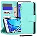 Galaxy On5 Case, Style4U Premium PU Leather Stand Wallet Case with ID Credit Card/Cash Slots for Samsung Galaxy On5 G550 with 1 Stylus [Mint Green]