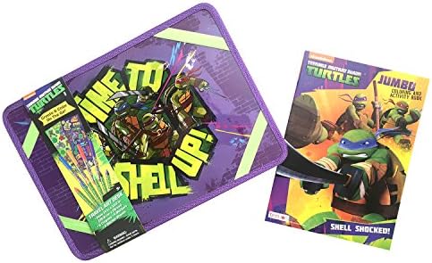 AlphaOmegaGoods Travel sets for kids- 1 Lap Desk, 1 TNMT Coloring Book, 1 Set of Markers, 1 set of stickers, 1 set of crayons.