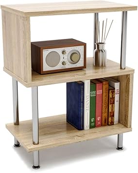 Amazon Com Bestier Side Table 3 Tier S Shaped Small Nightstand