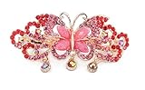 Yeshan Rhinestone Decor Alloy Butterfly Design French Hair Clip Barrette for Women