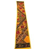 Mogul Boho Table Runner Yellow Sequin Embroidered Mogul Wall Hanging