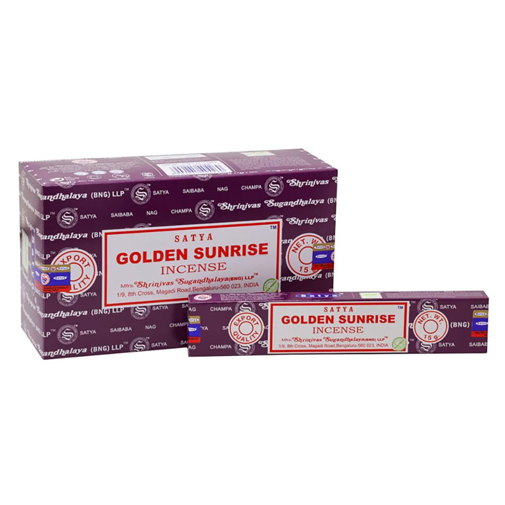 VIE Satya Incense Sticks, 12 Packs x 15g, Golden Sunrise