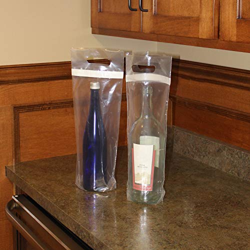 Plastic Wine Bag 50-Pack Wine Carriers for Travel – Clear Wine Bags, Wine Skin, Wine To Go Bags Wine Sleeve for Travel