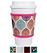 MOXIE Cup Sleeves – Premium Insulated Reusable Cup Sleeve for Coffee, Tea & Cold Drinks – One size fits all (Pink Leaf)