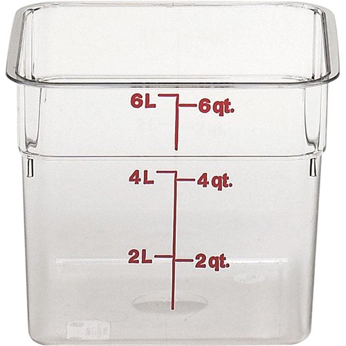 Cambro 6SFSCW135 Camsquare Food Container, 6-Quart, Polycarbonate, Clear, NSF