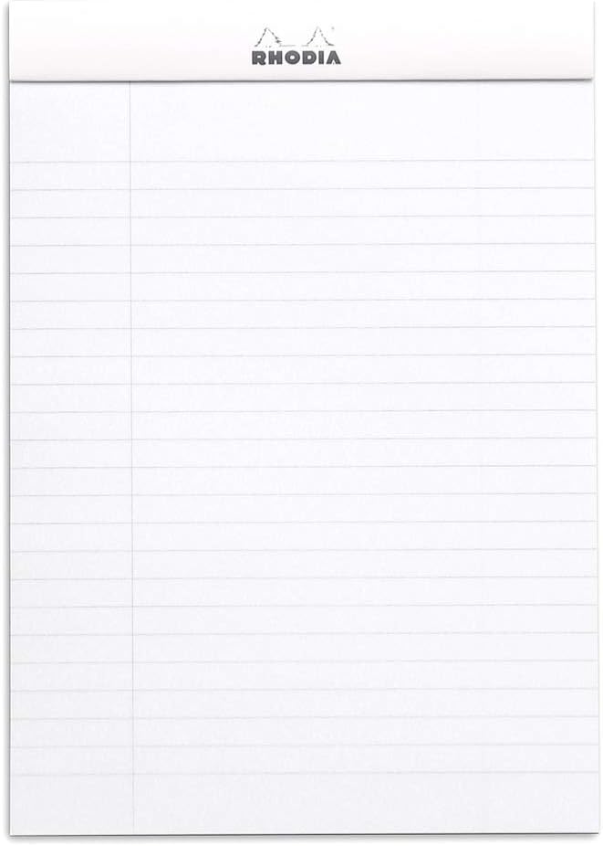RHODIA 16601C, Stapled Notepad N°16 White, A5, Lined, 80 Detachable Sheets, White Clairefontaine Paper 80 g/m, Soft - Image 3
