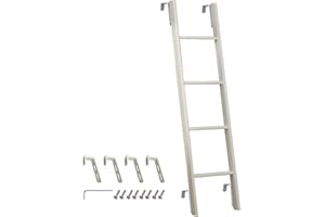 MIWOOYY RV Bunk Bed Ladder 45"/50"/55"/60"/66"/72'', Adjustable Travel Trailer Bed Ladders with 4 Hook and Foot Caps, Metal Twin Bed Step Ladder for Home Dorm Appartments, Load 330 LBS (72inch / 183cm, White)