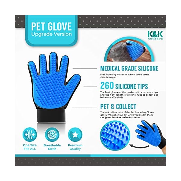 KK-Pet-Grooming-Glove-Set-Premium-Deshedding-Glove-for-Easy-Mess-free-Grooming-of-Dogs-Cats-Rabbits-and-Horses-with-LongShortCurly-fur-1-Pair-Gentle-Pet-Hair-Remover-Mitt-with-Storage-Bag KENNELS & KATS Pet Grooming Glove | Pet Brush Glove | Premium De-shedding Glove for Easy, Mess-free Grooming with 260…