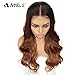 NOBLE Chestnut Lace Front Wigs Natural Wave Long Wavy Wigs Synthetic 360 Lace Free Part Pre Plucked Wigs for Women (29inches, TT4/3427)