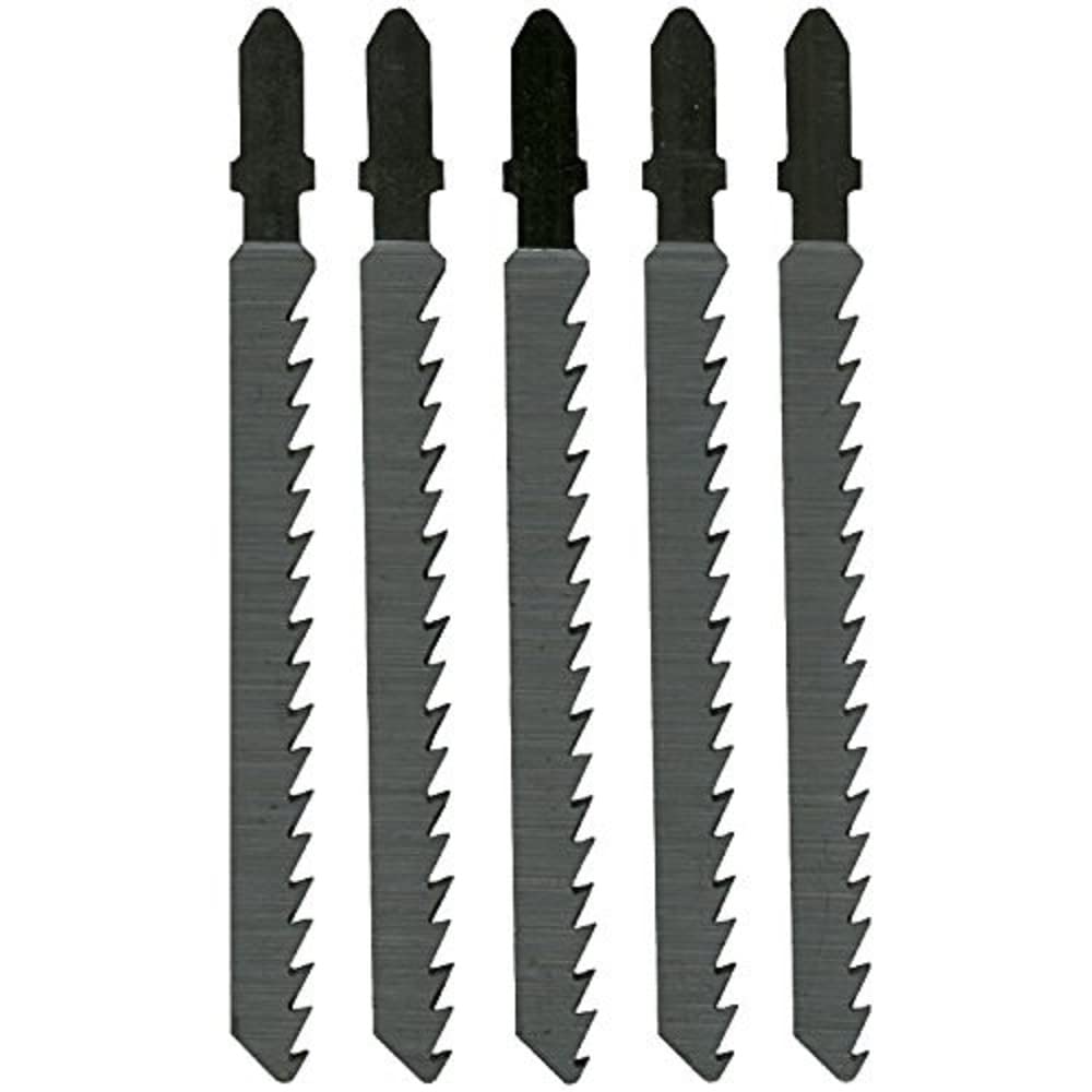 Connex COM300106 Coarse/Cross-Ground/Conical Jigsaw Blade for Wood, Silver/Black, 100 mm, Set of 5 Piece