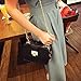 forestfish Ladies’ Black PU Leather Shoulder Bag Purse Evening Clutch Bags Crossbody Bag with long Metal Chain Strap, Black