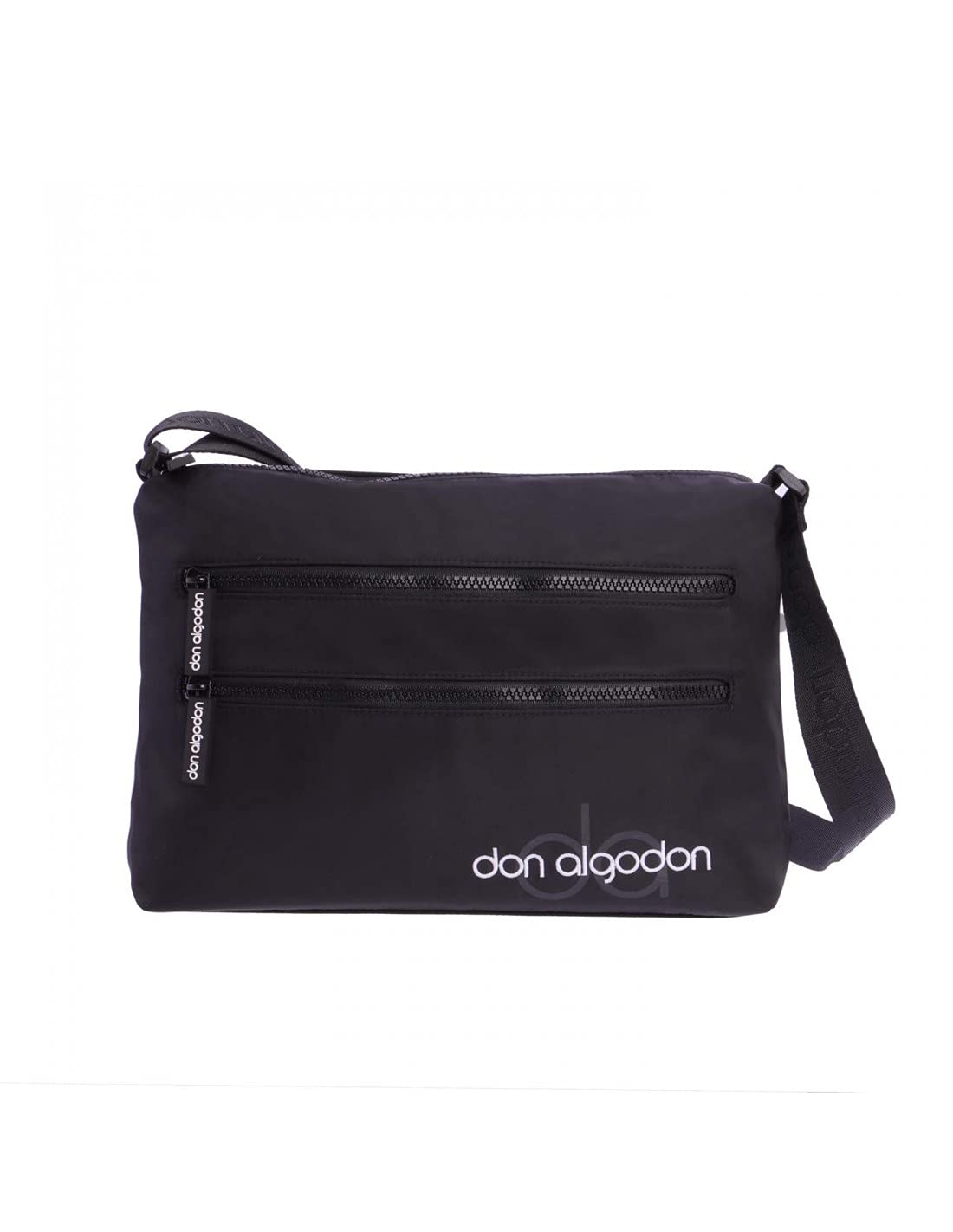 DON ALGODON Women's Zita Bag, Black/White, 30 x 9.5 x 19 cm