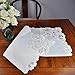 Handmade Embroidered Lace Tablecloth,Colour：White,Size: 33.5 Inch Square