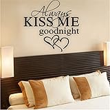 GUAngqi Wall Sticker ALWAYS KISS ME GOODNIGHT LOVE Art Decal Room Decor Mural