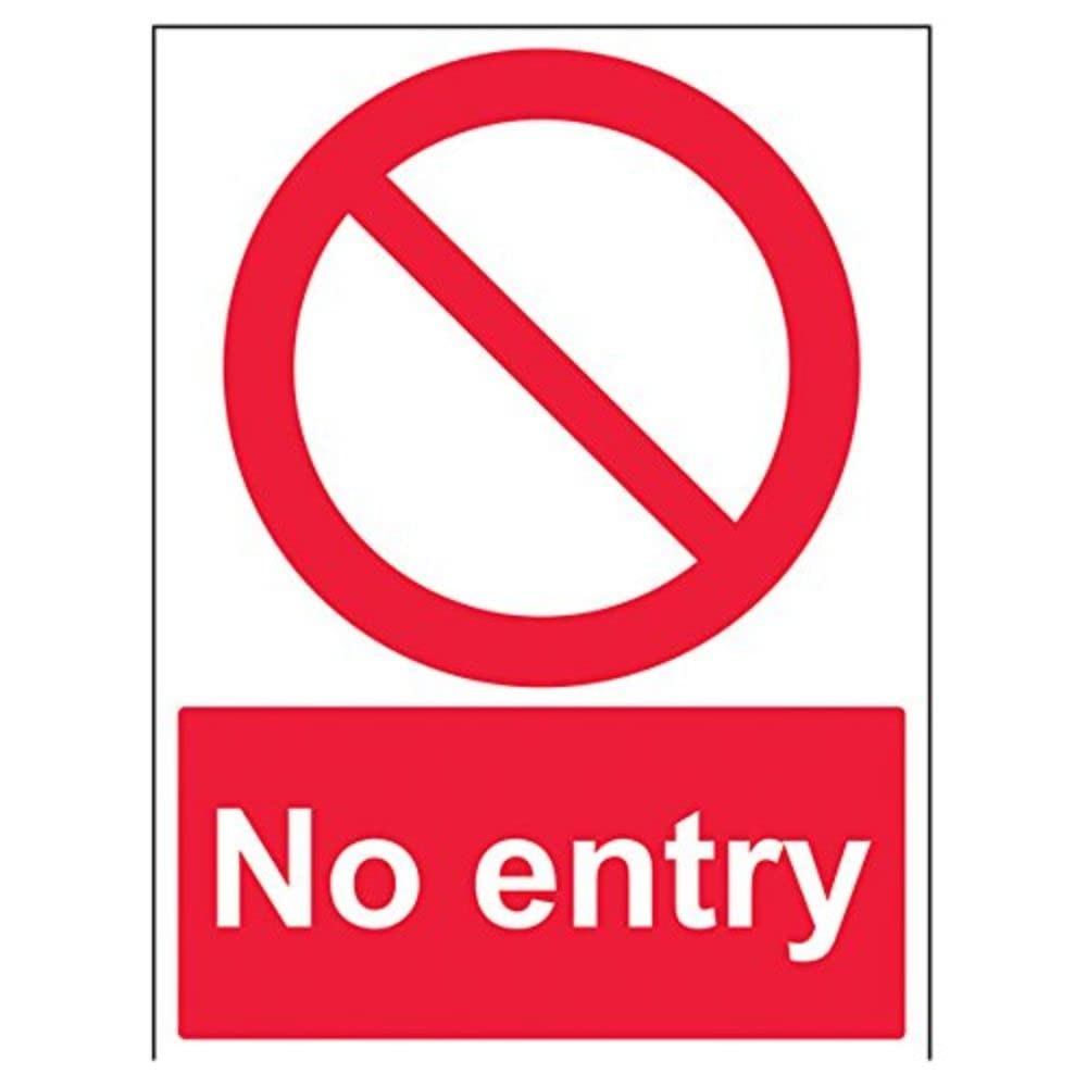 V Safety No Entry Prohibition Sign - 300mm x 400mm - 1mm Rigid Plastic — image 1