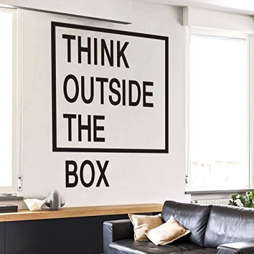THINK OUTSIDE THE BOX Wall Decal - 24 x 30 inches - Inspirational Quote Decor for Office, Tech, Start-Up, Home, Kids, Classroom