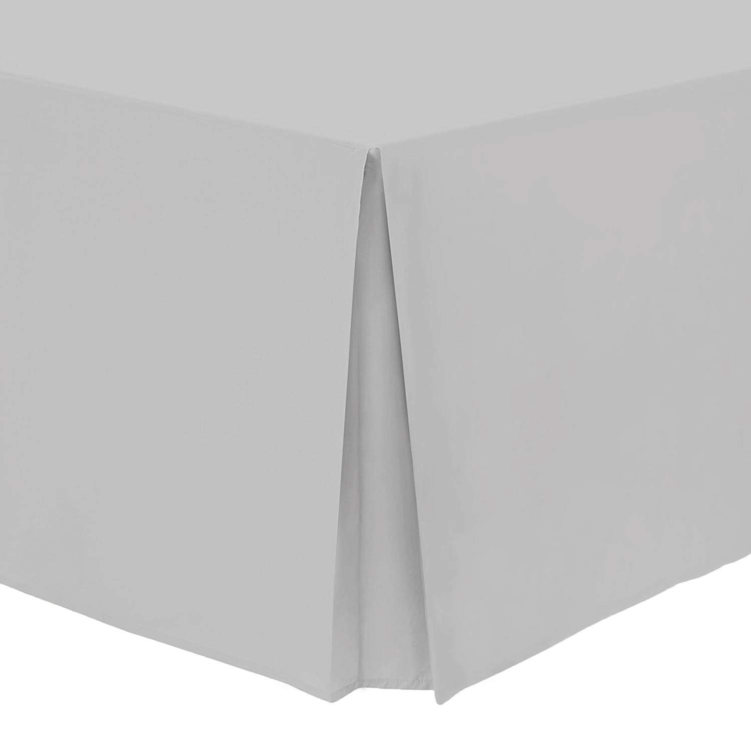 British Home Bedding - Pleated Platform Base Valance Sheet - Plain Polycotton fits under Mattress Base Valance Sheet - Ultra Soft and Light Weight (Super King, Silver)