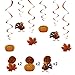 JOYIN Thanksgiving Party Decoration Set Including 4 Decor Friends, 1 Banner Hanging Garland, 6 Foil Swirls with Decorative Hanging Cutouts, 6 Double Thread Foil Swirls for Thanksgiving Holiday Decor