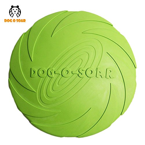 Dog Flying Disc Soft Toy Ultimate Frisbee Disc, 100% Natural Non-toxic Rubber, High Grade, Durable Rubber Dog Frisbee, Floats on Water, Soft Flying Disc Toy for Dogs (Green)