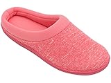 HomeTop Women's Comfort Slip On Memory Foam French Terry Lining Indoor Clog House Slippers (M /7-8 B(M) US, Red)