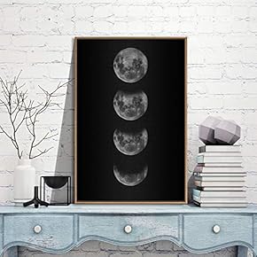 Framed Canvas Wall Art for Living Room, Bedroom Moon Canvas Prints for Modern Home Decoration Ready to Hang - 16"x24" inches