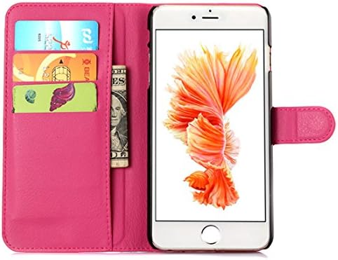 For iPhone 6 Plus / 6s Plus Premium Lychee(Litchi) Pattern Phone Case with Detachable Folio & Strap (Rose-gold, iPhone 6 plus /6s PLUS)